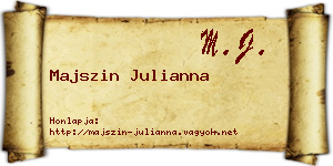 Majszin Julianna névjegykártya